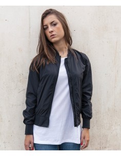 B-BY044-Ladies Nylon Bomber Jacket 2